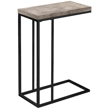 Monarch Specialties Accent Table - Taupe Reclaimed Wood-Look / Black Metal I 3405